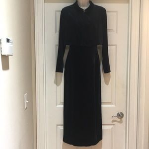 Vintage EUC Jump Apparel Company Dark Navy Velour Stretchy Dress Size S